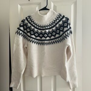 Banana Republic Factory Cream and Black Turtleneck Sweater